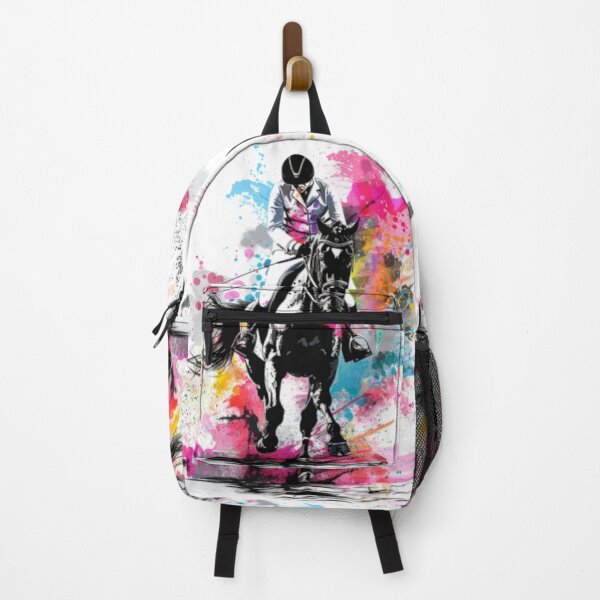 Artikelvorschau, Pferd und Reiter Farbspritzer Springturnier Aktive Outdoor-Inspirierte Kunst entworfen und verkauft von CDC40.