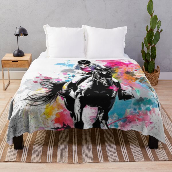 Item preview, Horse and rider splashes of colour jumping event Active Outdoors Inspired Art designed and sold by CDC40.