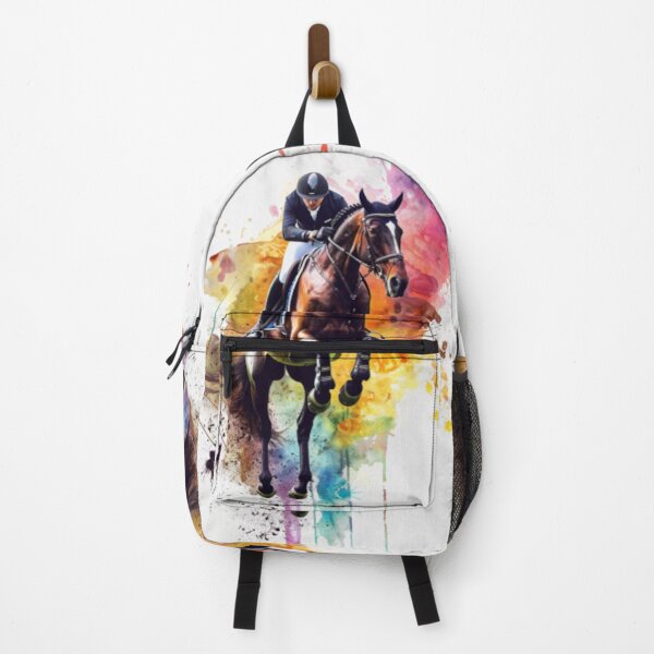 Item preview, Horse and rider splashes of colour jumping event Active Outdoors Inspired Art designed and sold by CDC40.