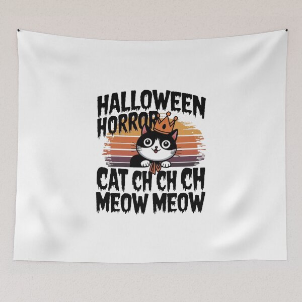 Item preview, Chilling Halloween Horror Cat , Ch Ch Ch Meow Meow , funny idea  designed and sold by masteryStore.