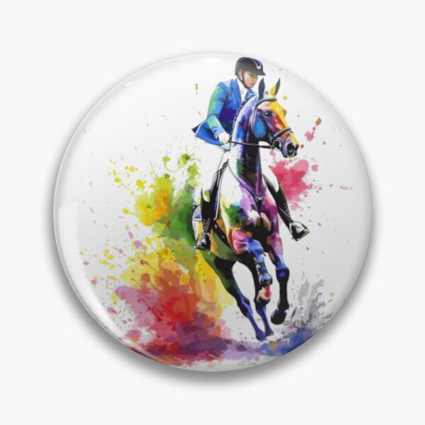 Artikelvorschau, Pferd und Reiter Farbspritzer Springturnier Aktive Outdoor-Inspirierte Kunst entworfen und verkauft von CDC40.