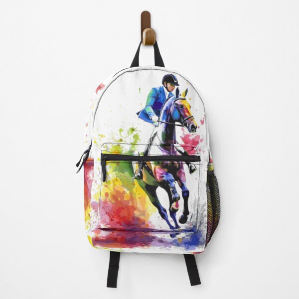 Artikelvorschau, Pferd und Reiter Farbspritzer Springturnier Aktive Outdoor-Inspirierte Kunst entworfen und verkauft von CDC40.