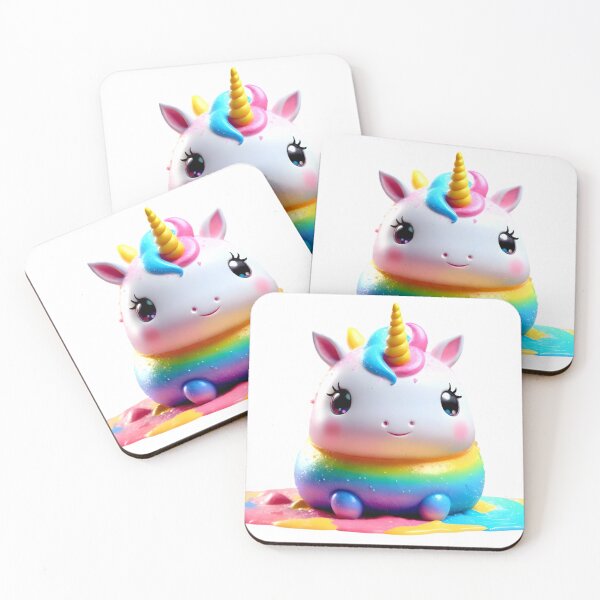 Item preview, SQUISHY KAWAII RAINBOW UNICORN STICKER designed and sold by Arts4U.