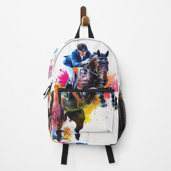 Item preview, Horse and rider splashes of colour jumping event Active Outdoors Inspired Art designed and sold by CDC40.