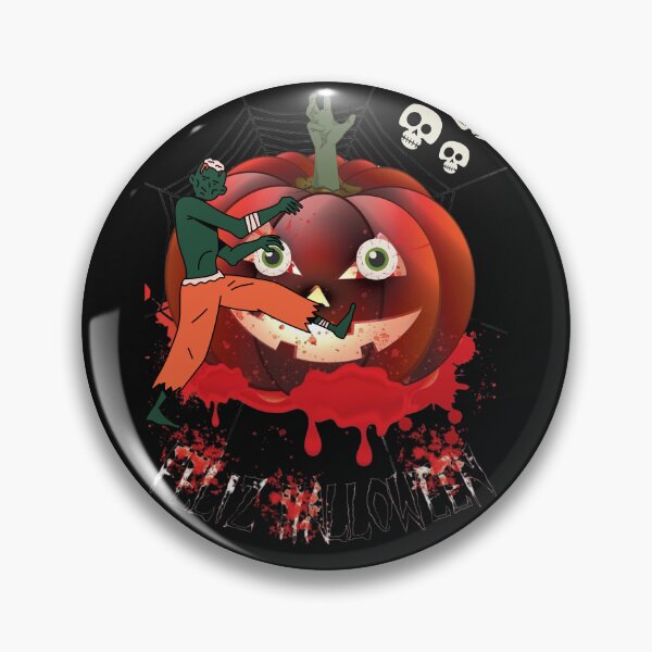 Item preview, Spooktacular Halloween Haunt: Pumpkin, Spiderweb, Zombie & Eyeballs in a Graveyard of Skulls designed and sold by EducaPro.