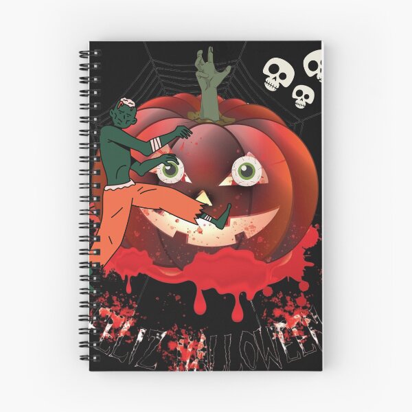 Item preview, Spooktacular Halloween Haunt: Pumpkin, Spiderweb, Zombie & Eyeballs in a Graveyard of Skulls designed and sold by EducaPro.