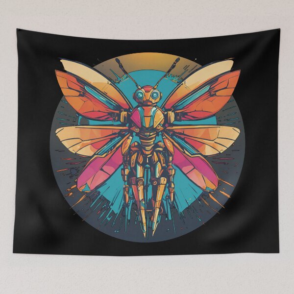 Item preview, Dragonfly Robot Knight Gold Armor Orange Pink Wings designed and sold by GFamilyC.