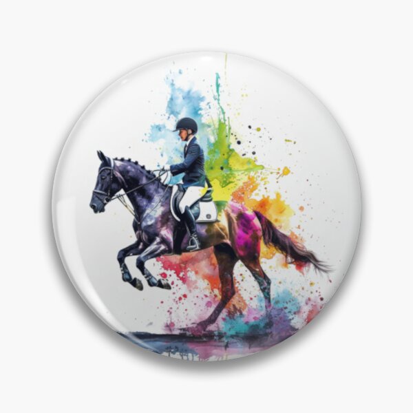 Artikelvorschau, Pferd und Reiter Farbspritzer Springturnier Aktive Outdoor-Inspirierte Kunst entworfen und verkauft von CDC40.