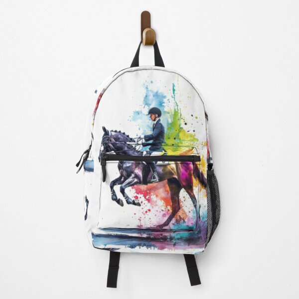 Artikelvorschau, Pferd und Reiter Farbspritzer Springturnier Aktive Outdoor-Inspirierte Kunst entworfen und verkauft von CDC40.