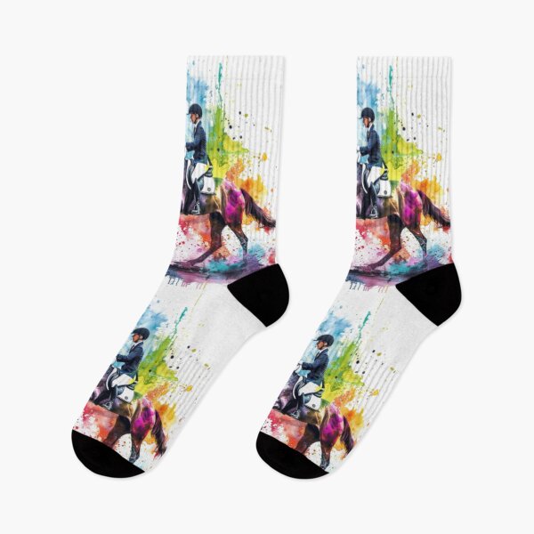 Item preview, Horse and rider splashes of colour jumping event Active Outdoors Inspired Art designed and sold by CDC40.