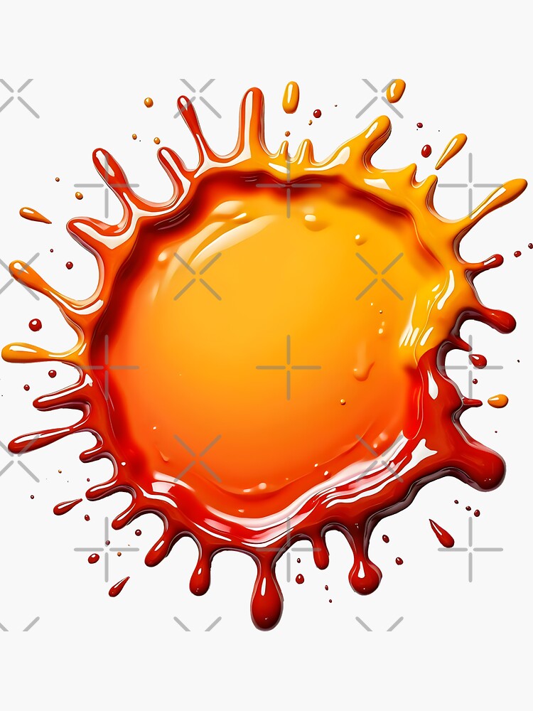 Thumbnail 3 of 3, Sticker, Fiery Orange Paint Splash designed and sold by FotiraStudio.