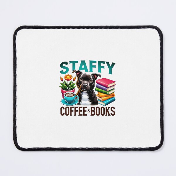 Item preview, Black Staffy, Coffee and Books  designed and sold by BWitchDesigns.