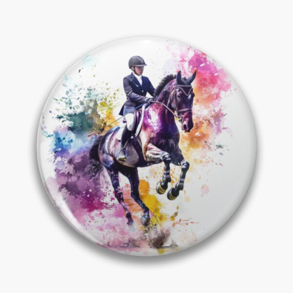 Artikelvorschau, Pferd und Reiter Farbspritzer Springturnier Aktive Outdoor-Inspirierte Kunst entworfen und verkauft von CDC40.