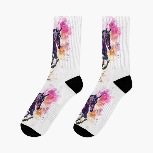 Item preview, Horse and rider splashes of colour jumping event Active Outdoors Inspired Art designed and sold by CDC40.