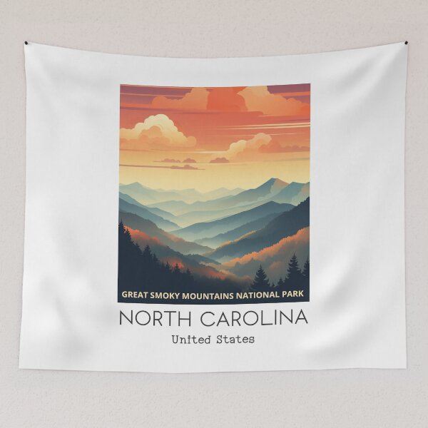 Item preview, A Vintage Travel Illustration of Great Smoky Mountains National Park designed and sold by GoodOldVintage.