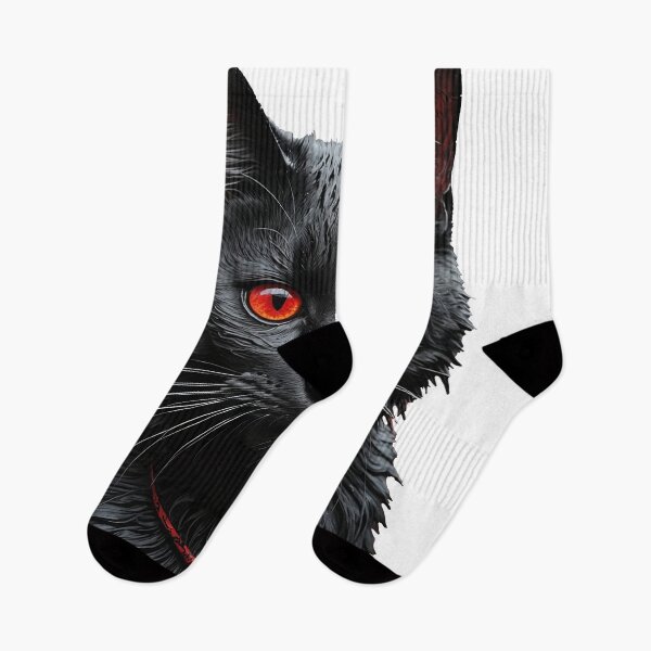 Item preview, Transparent Halloween Cat with Black Fur and Red Eyes designed and sold by dXine.