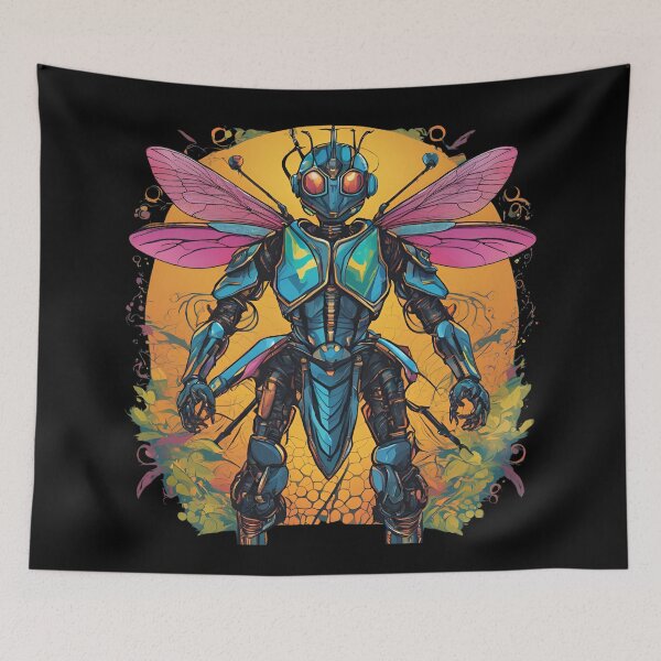 Item preview, Dragonfly Robot Knight Blue Armor Pink Wings designed and sold by GFamilyC.