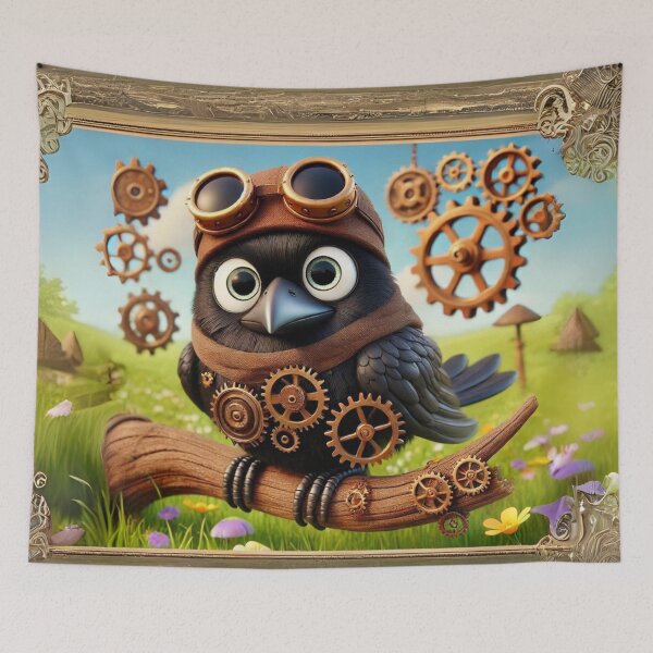 Item preview, Steampunk Common Raven designed and sold by Sillytoe.