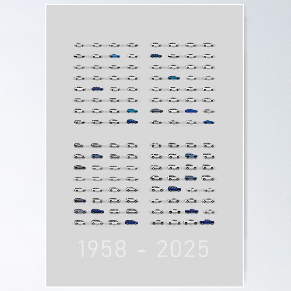 Toyota T&N (Poster Blue) "Toyota Then and Now" MY2025 Poster