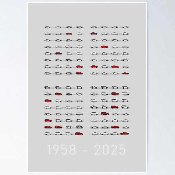 Toyota T&N (Poster Red) "Toyota Then and Now" MY2025 Poster