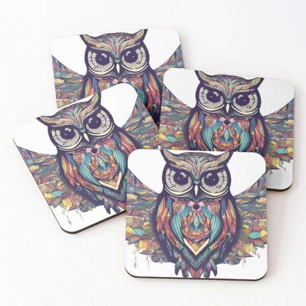 Item preview, Mystical Mysterious and colorful owl designed and sold by Maira Guerrero.