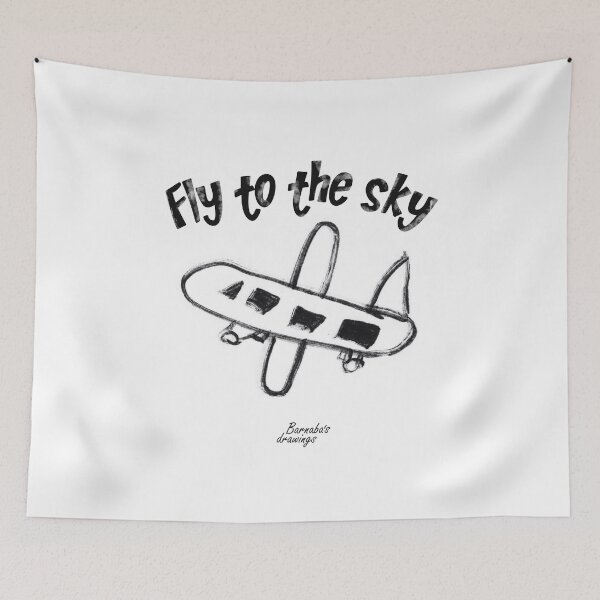 Item preview, A passenger plane flying into the sky, a child's drawing designed and sold by RK-ART-DESIGN.