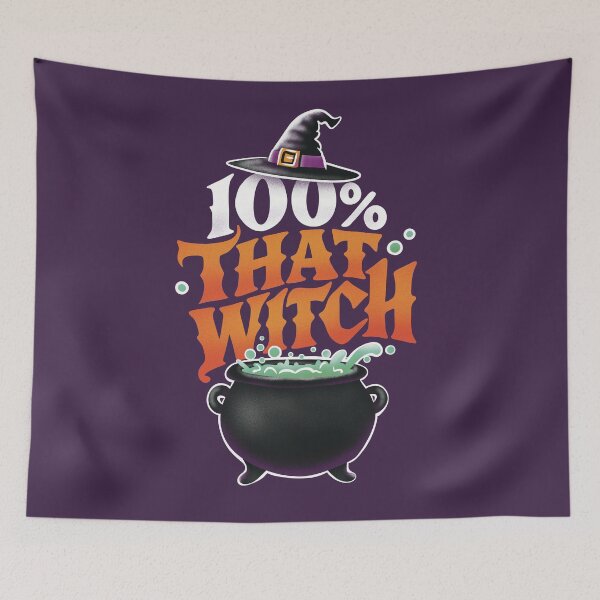 Item preview, Halloween 100% That Witch | Witchcraft Hat and Cauldron designed and sold by Self Care Merch.