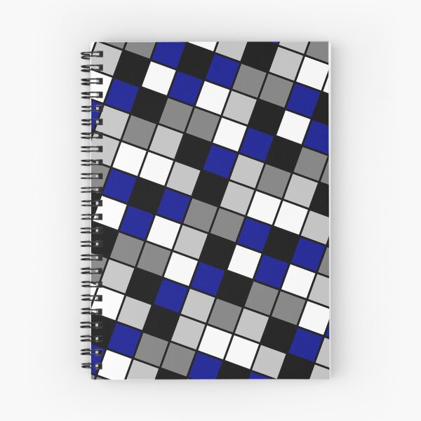 Item preview, Checkerboard Squares Blocks Cubes Thin Blue Line Theme designed and sold by EvergreenMotifs.