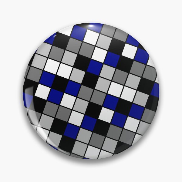 Item preview, Checkerboard Squares Blocks Cubes Thin Blue Line Theme designed and sold by EvergreenMotifs.
