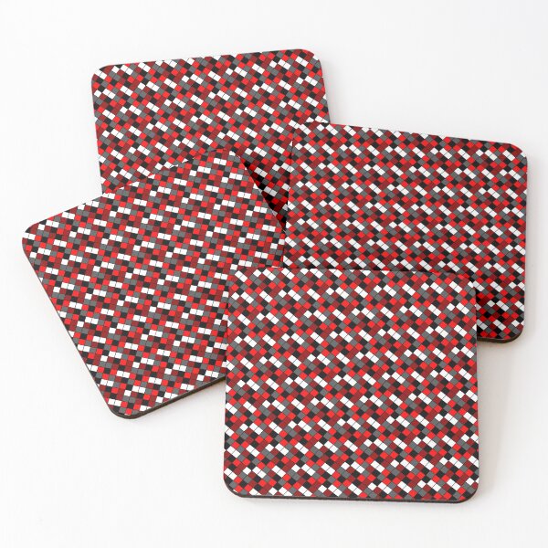 Item preview, Alternating Checkerboard Square Blocks Cubes Dark Reds Theme designed and sold by EvergreenMotifs.