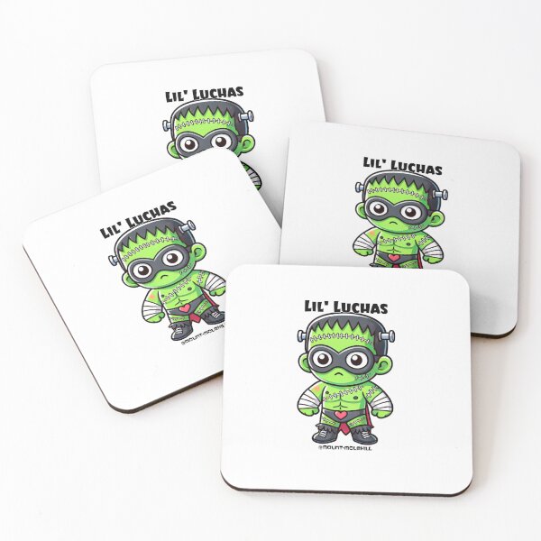 Item preview, Cute Luchador in Frankenstein Costume – Spooky & Fun Halloween Design designed and sold by Mount-Molehill.