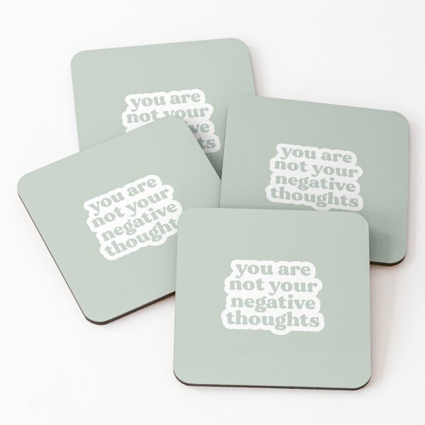 Item preview, You Are Not Your Negative Thoughts | Mist Green | Mental Health, Trauma, Addiction and Recovery Poster designed and sold by KindToYourMind.