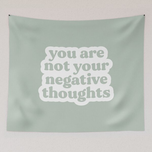 Item preview, You Are Not Your Negative Thoughts | Mist Green | Mental Health, Trauma, Addiction and Recovery Poster designed and sold by KindToYourMind.