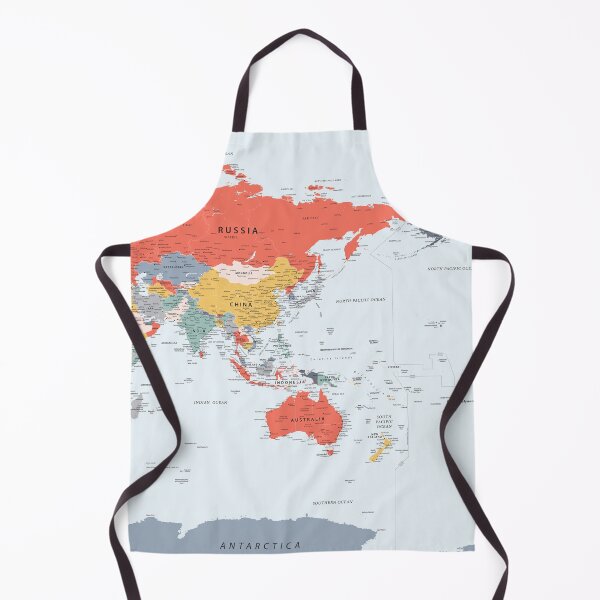 Item preview, Pacific Centered World Map in Happy Colours designed and sold by UrbanEpiphany.