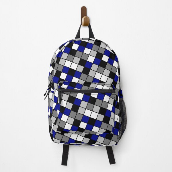 Item preview, Checkerboard Squares Blocks Cubes Thin Blue Line Theme designed and sold by EvergreenMotifs.