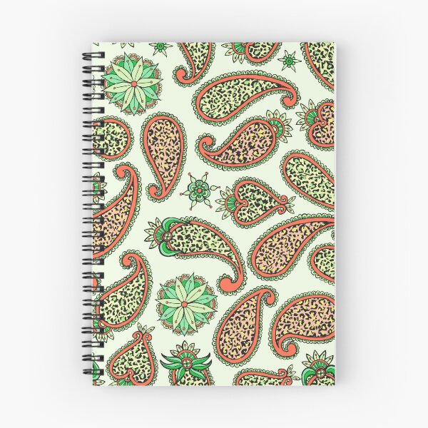 Item preview, Green and Orange Leopard Hand Drawn Paisley Pattern designed and sold by schorrnuff.