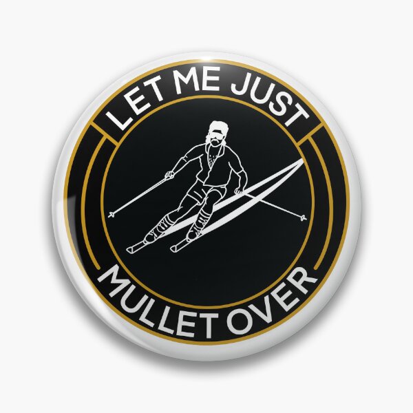 Item preview, Go for a Ski and Mullet  (Black and White) designed and sold by SkiBumArt.