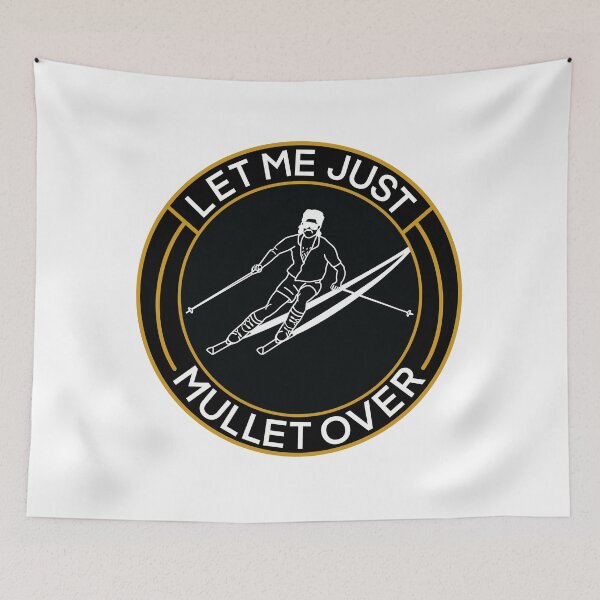 Item preview, Go for a Ski and Mullet  (Black and White) designed and sold by SkiBumArt.