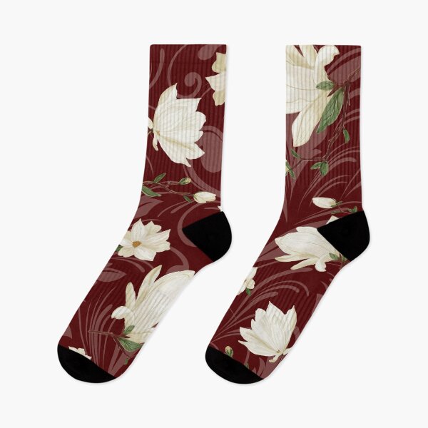 Item preview, Magnolias on Burgundy Background  designed and sold by TurquoiseBird.