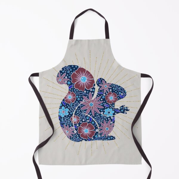 Item preview, Midnight blue floral squirrel designed and sold by Home Cyn Home.