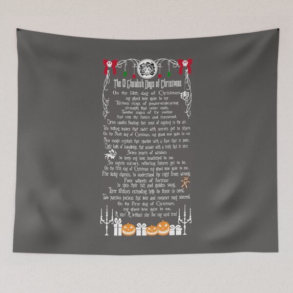 Item preview, The 13 Ghoulish Days of Christmas Dark Grey designed and sold by TheCaliGirls.