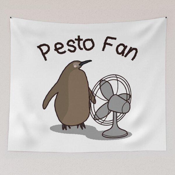 Item preview, Pesto Penguin Fan designed and sold by Reesh-Store.