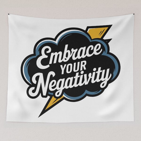 Item preview, Embrace your negativity funny logo with lightning and dark cloud in background designed and sold by clon-dot-net.