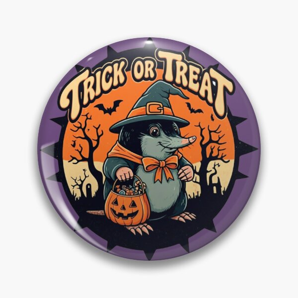 Item preview, Cartoon Mole in Witch Costume Trick or Treating with Jack-o-Lantern Bag designed and sold by Claw Prod Co.