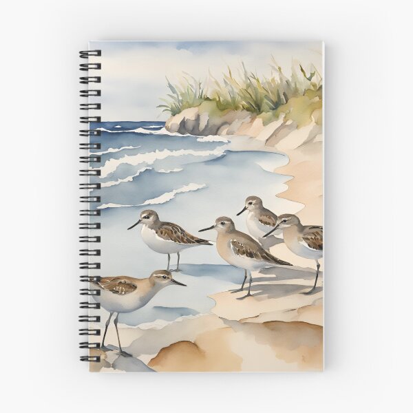 Item preview, Watercolor Beach Scene Sandpipers designed and sold by SeaStarAlex.