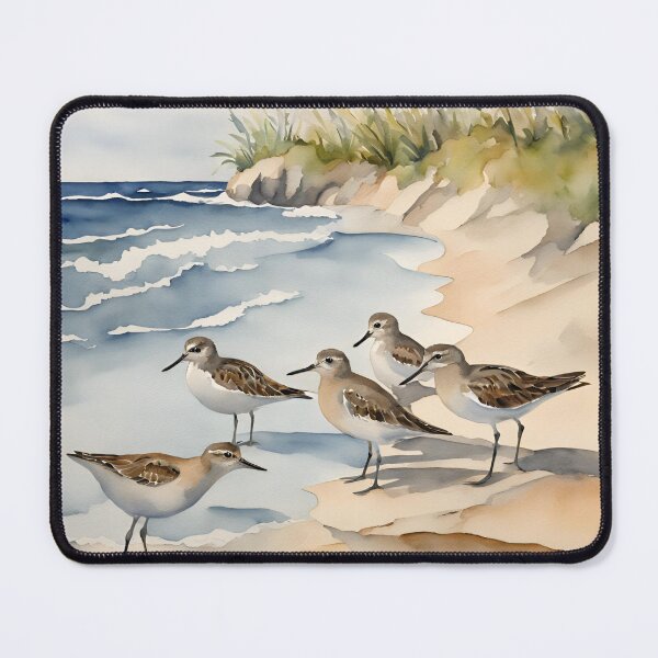 Item preview, Watercolor Beach Scene Sandpipers designed and sold by SeaStarAlex.