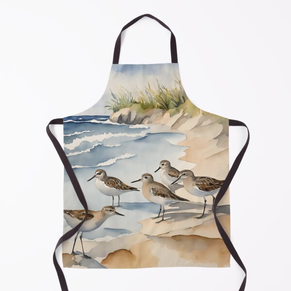 Item preview, Watercolor Beach Scene Sandpipers designed and sold by SeaStarAlex.