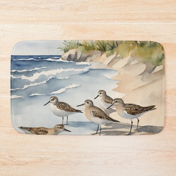 Item preview, Watercolor Beach Scene Sandpipers designed and sold by SeaStarAlex.