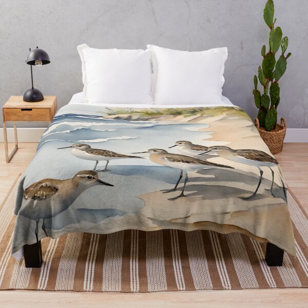 Item preview, Watercolor Beach Scene Sandpipers designed and sold by SeaStarAlex.