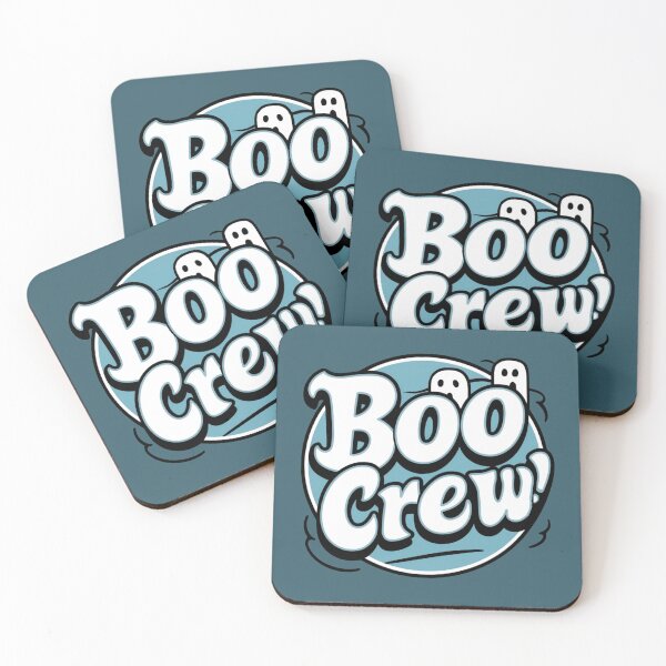 Item preview, Boo Crew Ghosts Slogan – White and Blue Ghost Halloween Design designed and sold by Claw Prod Co.